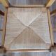 4 chaises dossier haut paillées en bois massif clair style rustique