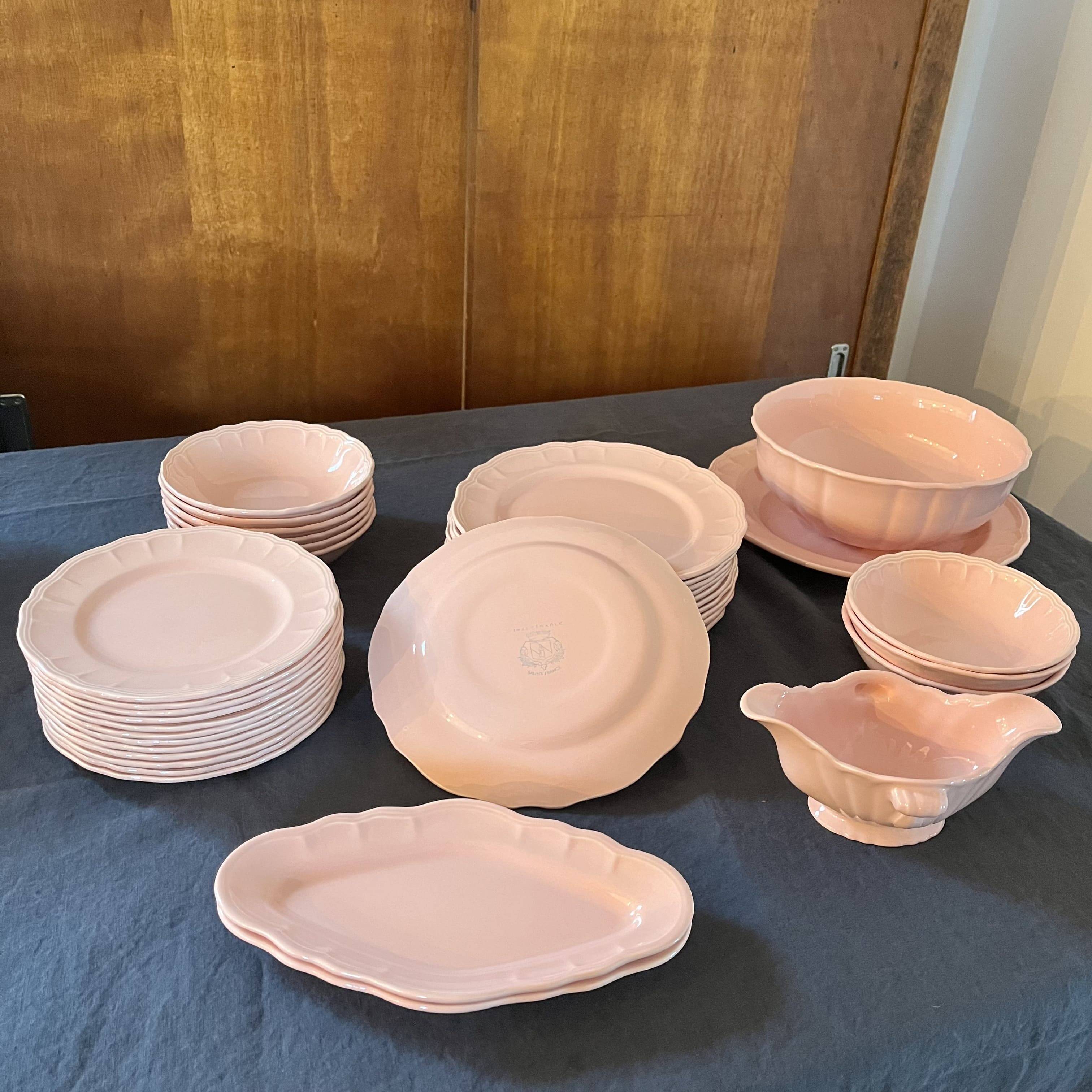 Salins 38 Piece Pink Dinnerware Set