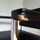 Swivel office chair Strafor with chrome metal and black faux leather.