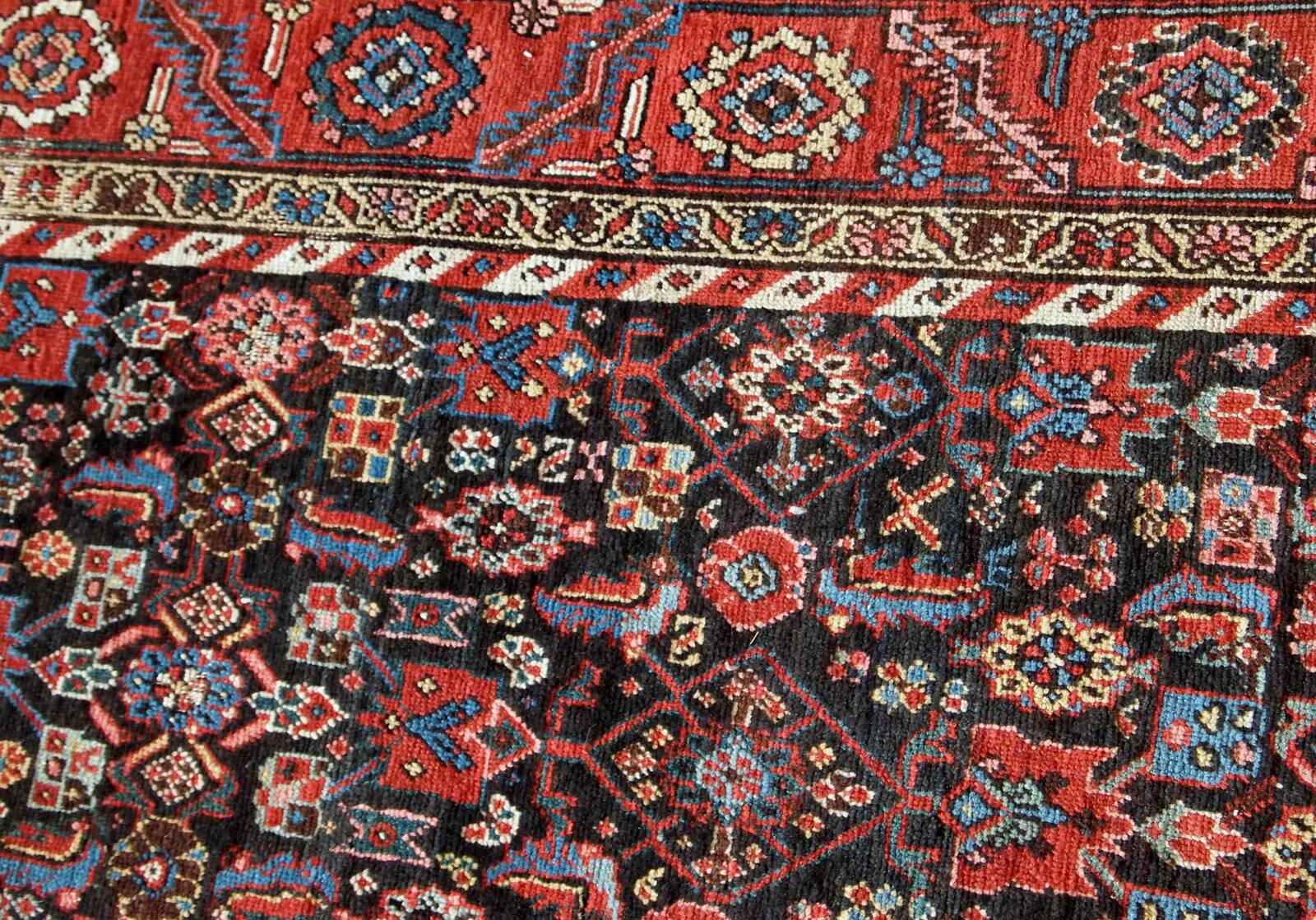 Handmade antique Persian Bakshaish runner 97cm x 375cm 1880s