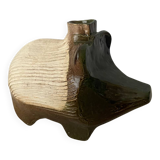 Handmade ceramic solifiore in the shape of a hedgehog