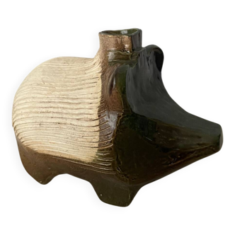 Handmade ceramic solifiore in the shape of a hedgehog