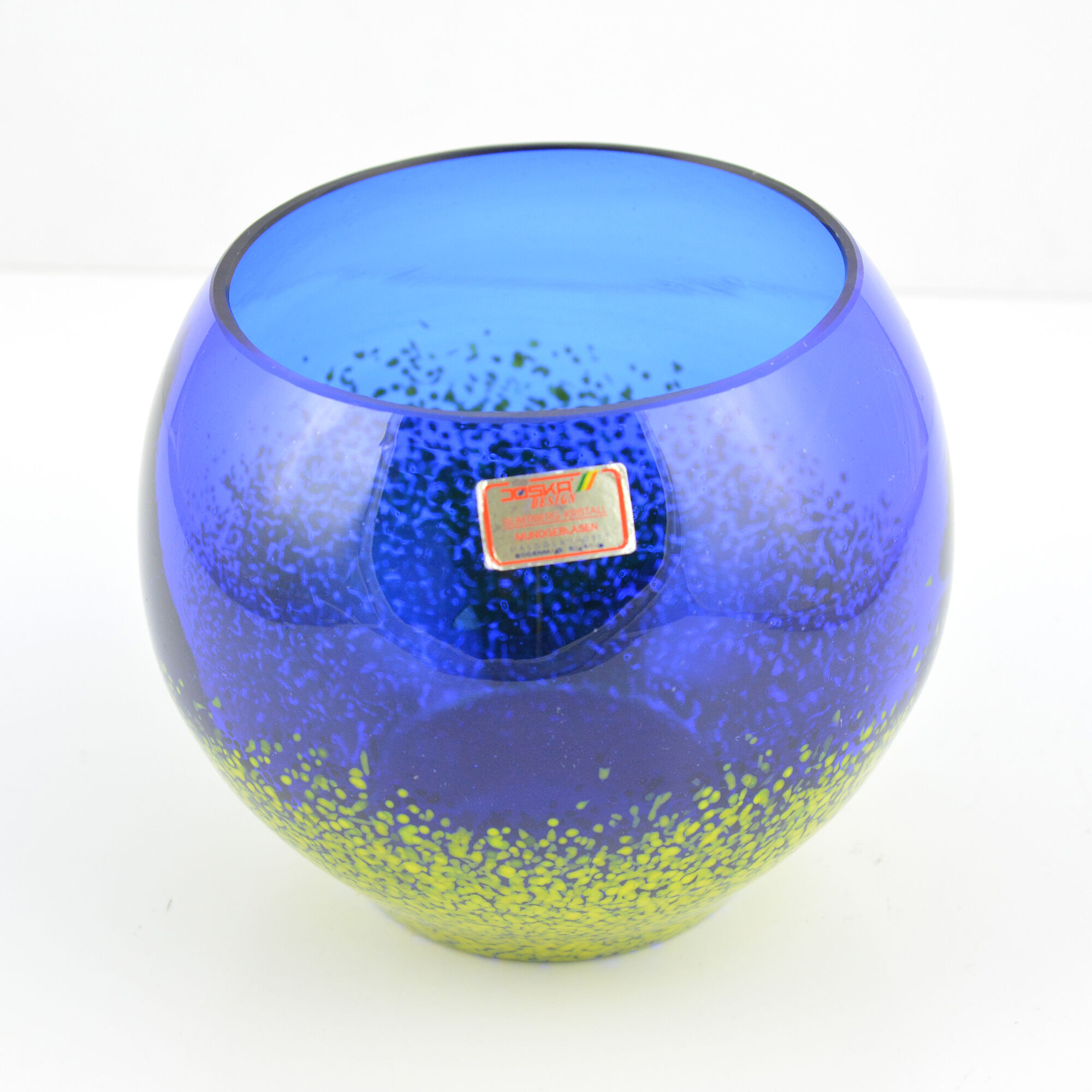 Joska Kristall Mundgeblasen cobalt glass bowl, Germany in the 1960s