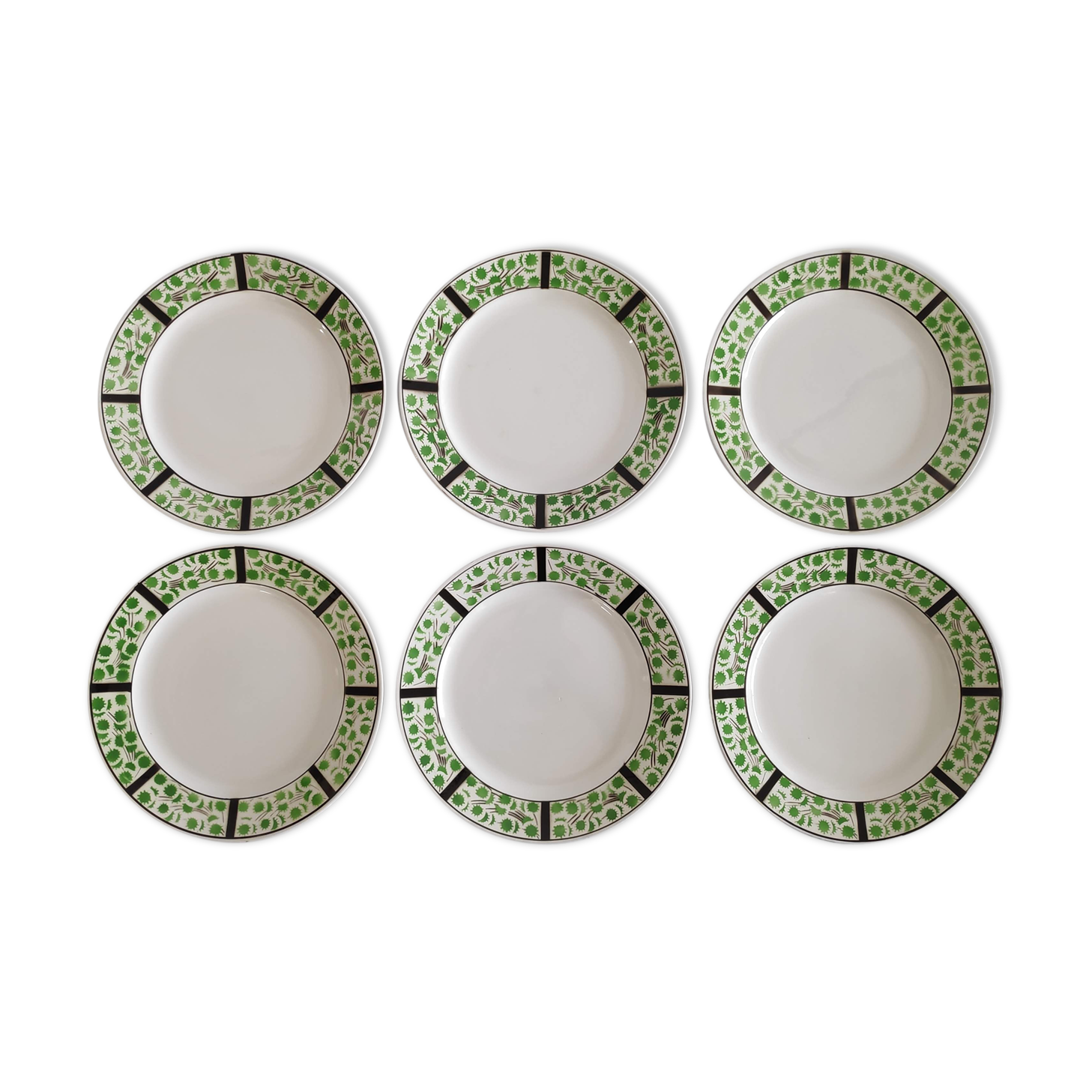 6 plates vintage Sarreguemines 60s - decor reinette