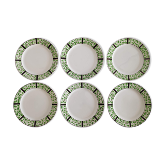 6 assiettes plates vintage Sarreguemines années 60 - décor reinette