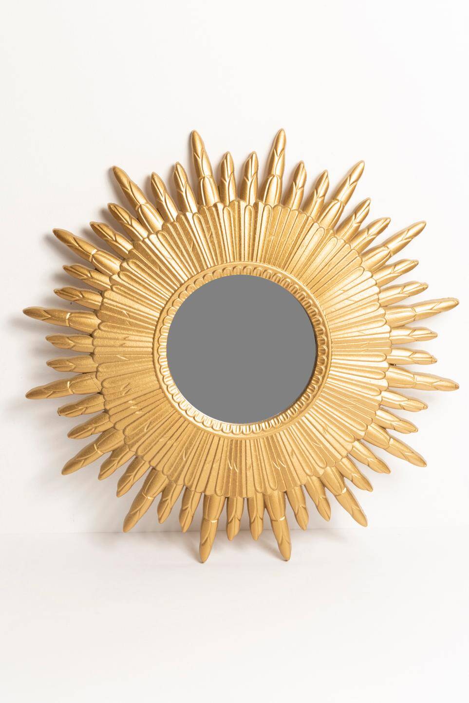 Miroir vintage soleil doré italien des années 1960