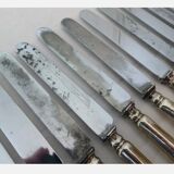 12 anciens couteaux Manche argent fourré