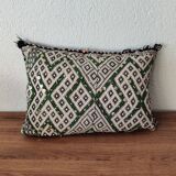 Berber cushion kilim green white