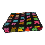 Multicoloured vintage crochet blanket