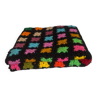 Multicoloured vintage crochet blanket