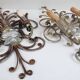 Pair of Silver Wrought Iron And Glass Wall Lights by Banci, Italy, 1940s