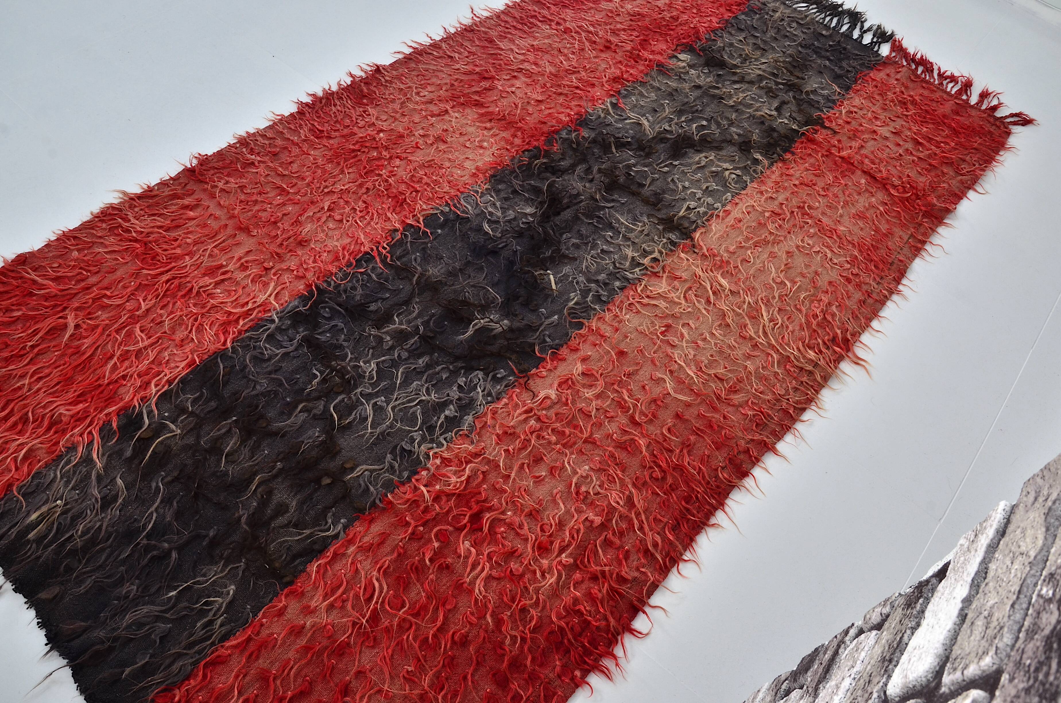 Vintage Turkish Angora Wool Kilim sku  3064