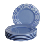 Set of 6 blue ceramic plates