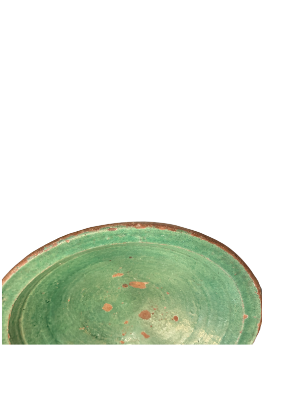 Plat creux afghan régional émaillé vert