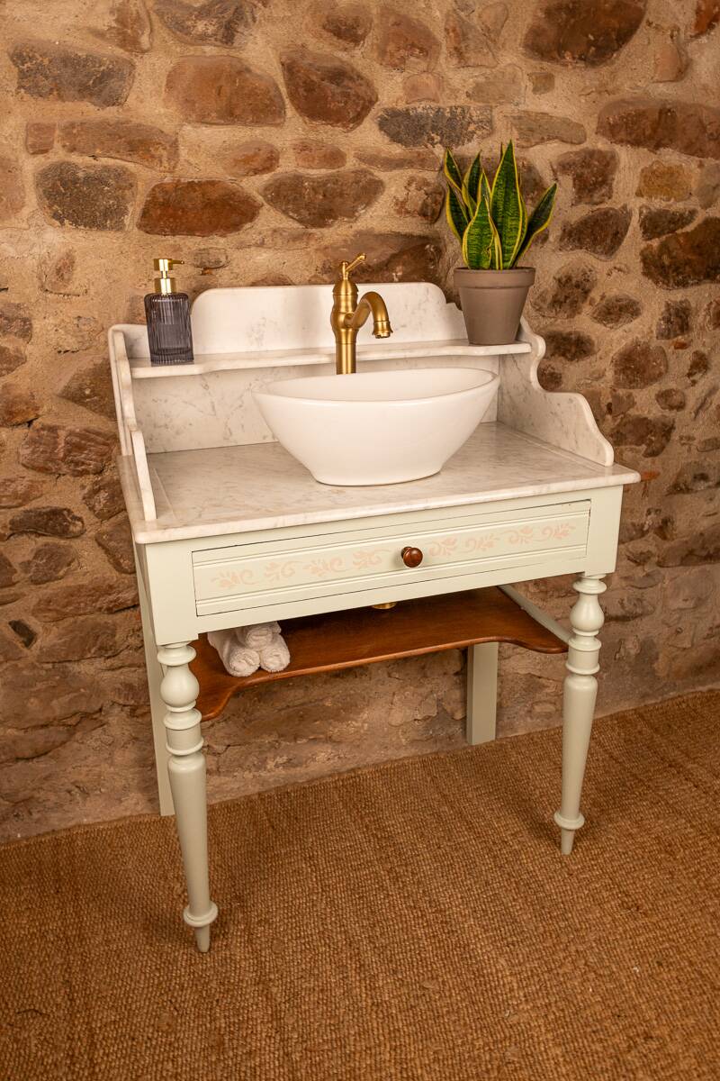 Antique sage green washstand