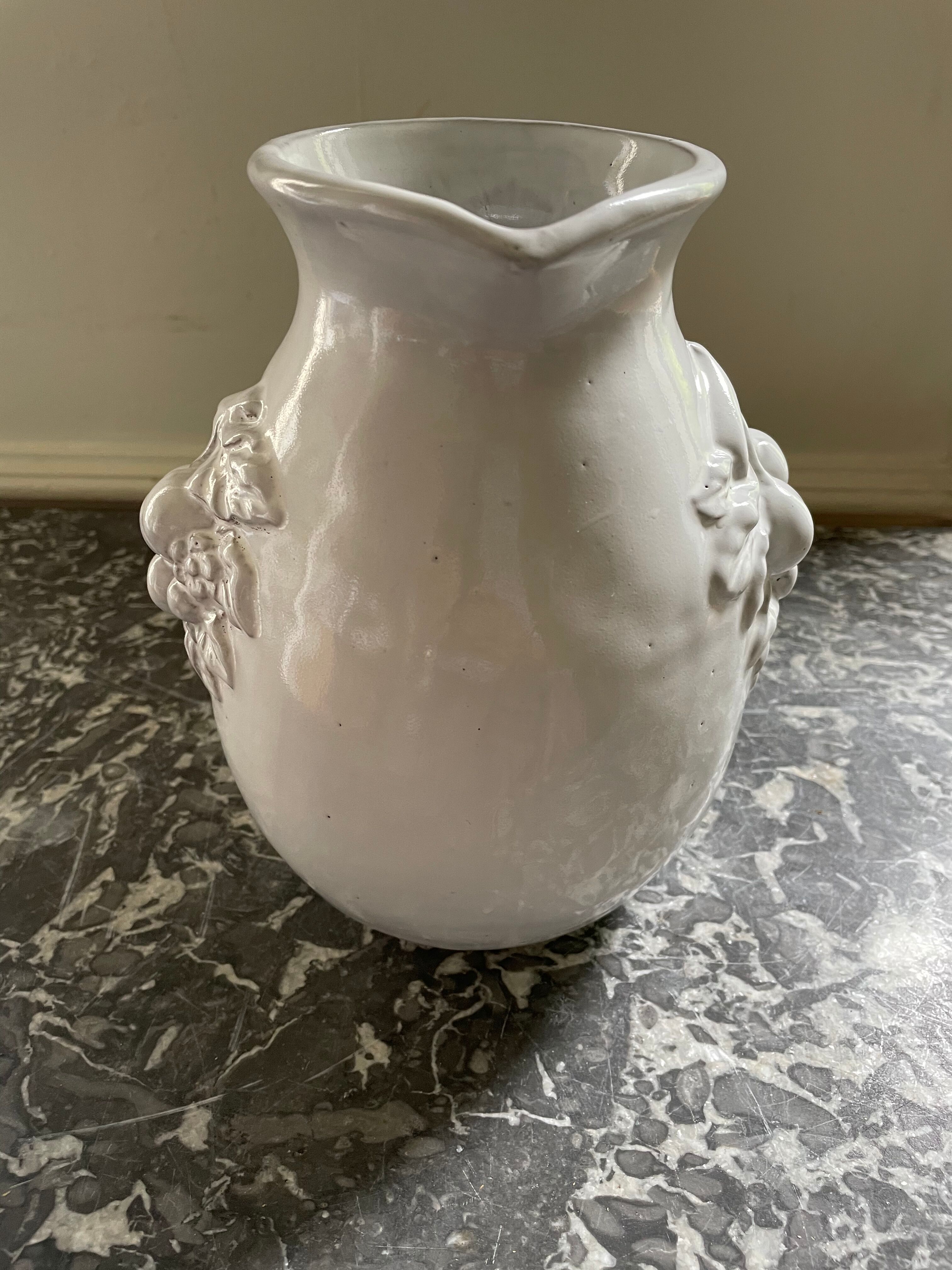 Pitcher in dabbling cherry decoration