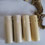 Ancienne paire d'appliques en métal doré style Louis XV - 2 lumières