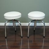 Pair of tripod workshop stools with screws from 1970.