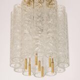 Pair of Murano glass tube pendants by Doria, Germany, 1960s.