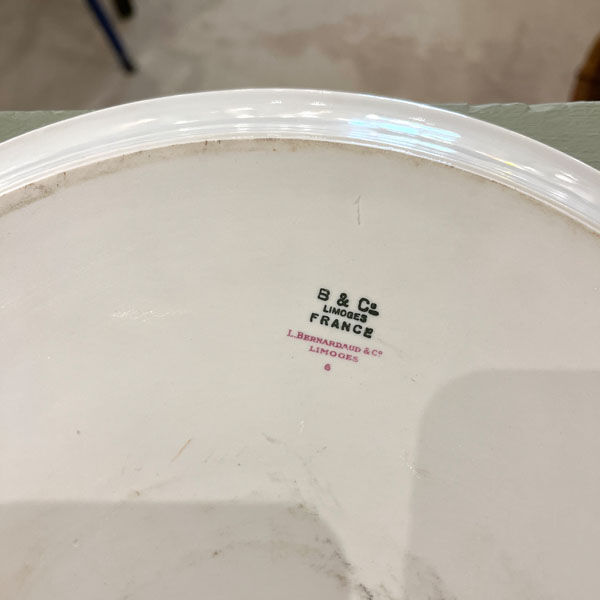 Dessert service Bernardaud, 1 course and 12 plates, Limoges porcelain