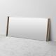 Large vintage mirror with brass and suede frame, 1970s – modernist design