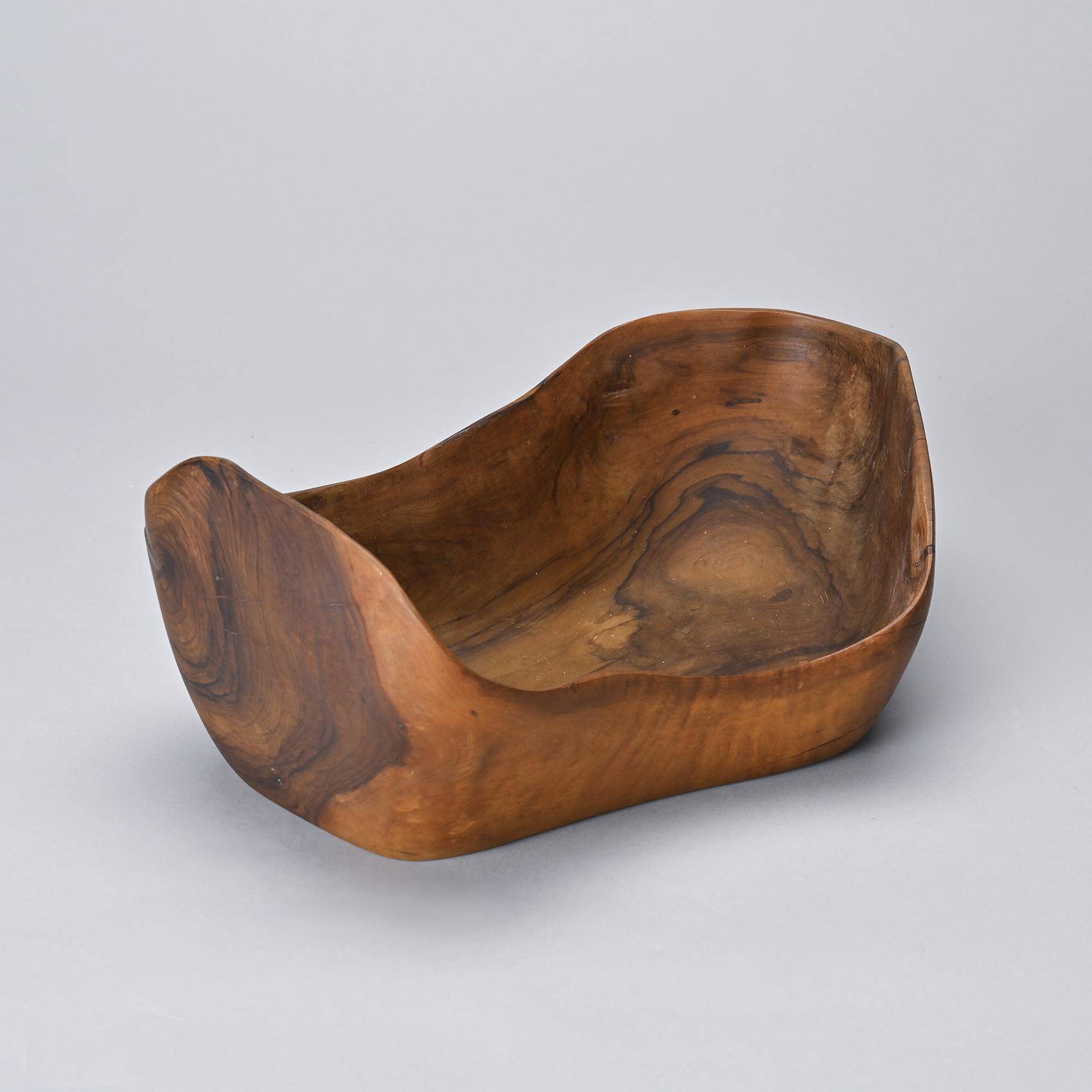 Olive wood cup, signed