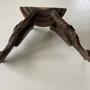 Pair of winged dragon sconces in carved wood