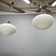 Pair of Space Age Opaline Glass Pendants, Czechoslovakia, 1970s