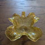 Cendrier vintage forme coquille verre doré