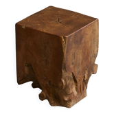 Table d'appoint sculpturale en bois d'orme massif 1970s