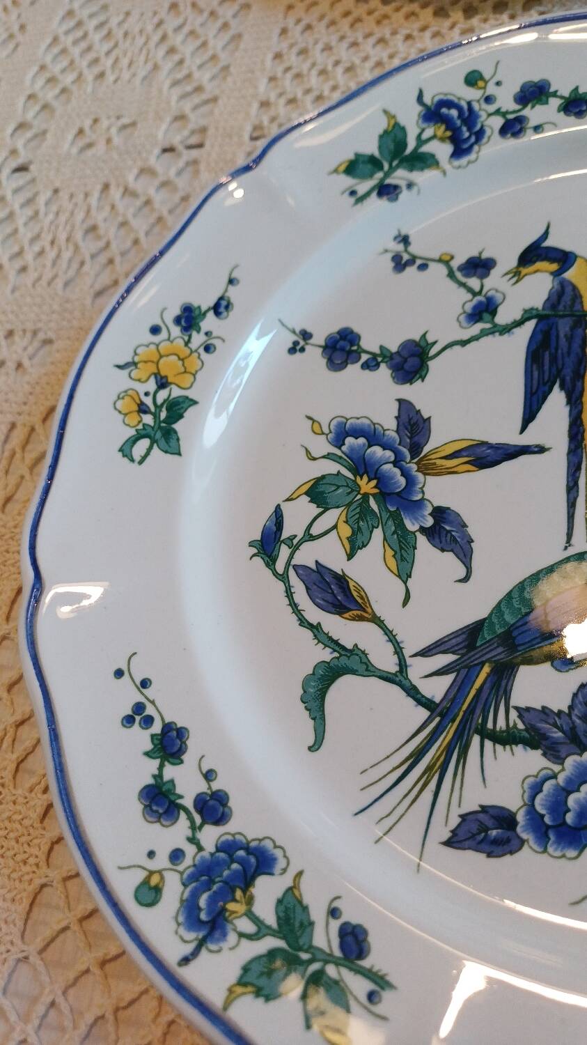 Set of 6 Villeroy and Boch Phoenix Blue dinner plates
