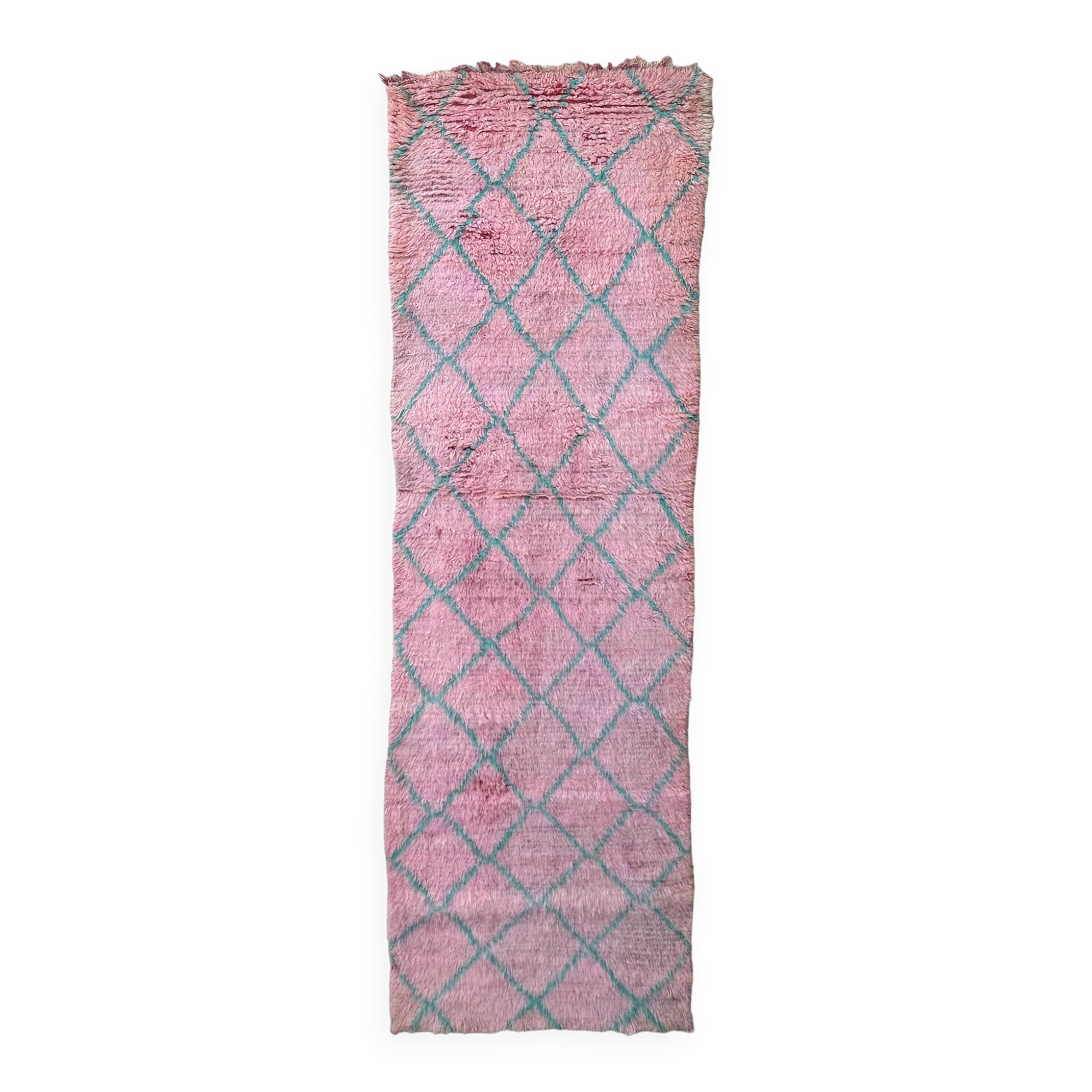 Moroccan Boujad rug in pink - 295 x 93 cm