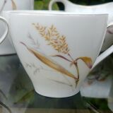 Coffee service Eschenbach Bavaria-Germany in fine porcelain decoration wheat Vintage years 70/80s