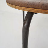 Teak and metal tripod stool, Denmark 1960's