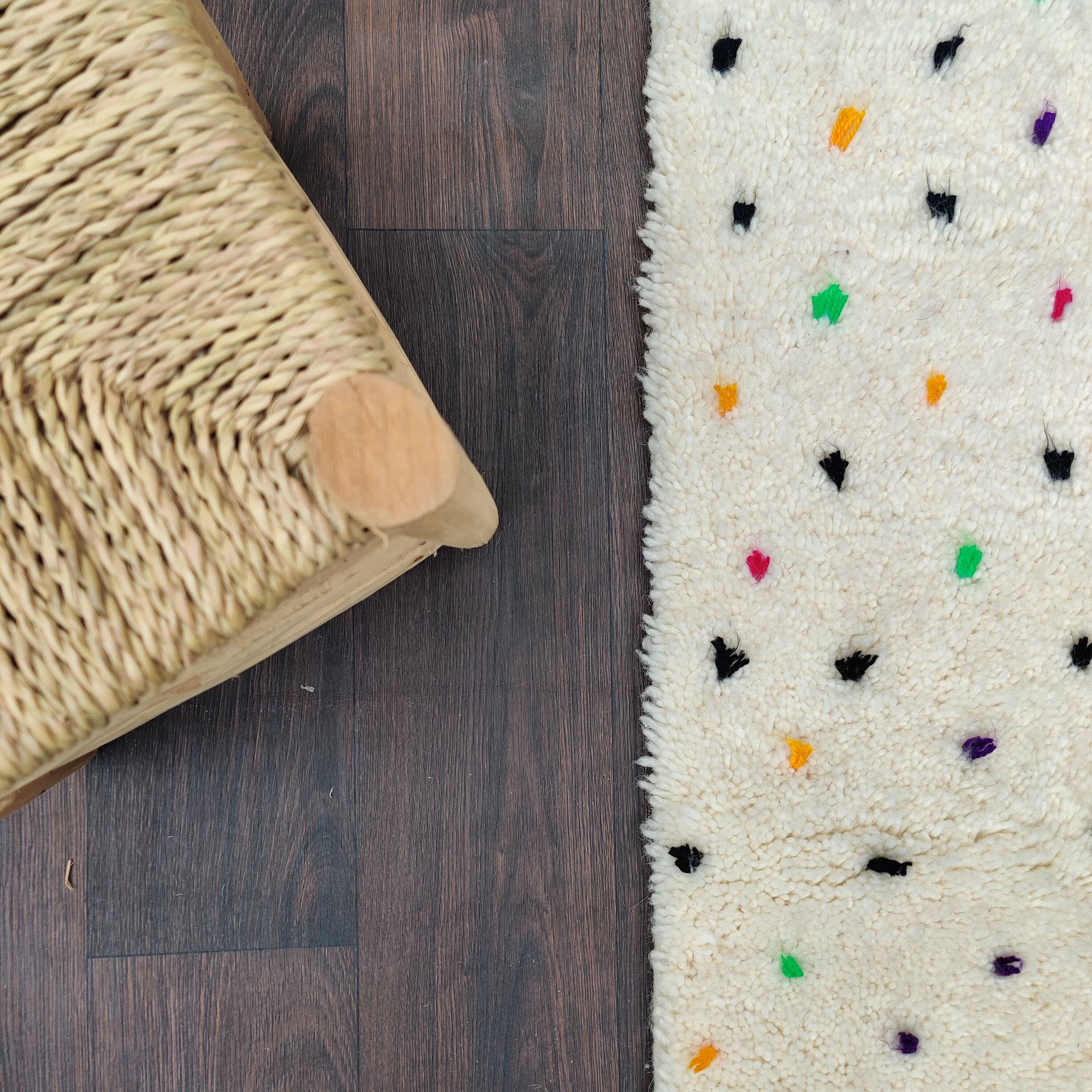 Berber corridor carpet colored peas 70x310 cm