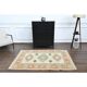 1970s vintage Turkish Oushak handmade wool cotton beige area rug 127x186