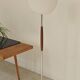 Modernist floor lamp in teak, chrome metal, opaline, Czechoslovakia 60s