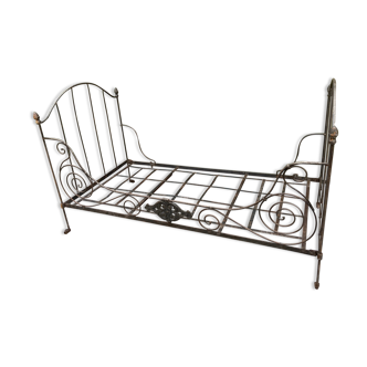 Folding bed in wrought iron 19th century