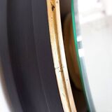 Large round wall light mirror gold leaf - 1960s - Ø66cm