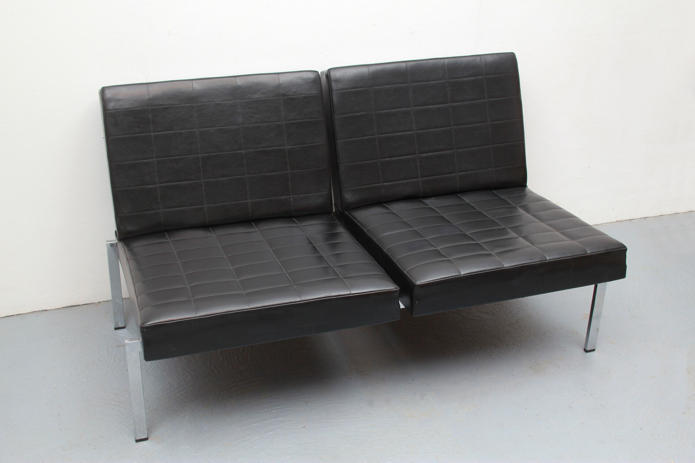 1960s 2-seater sofa in synthetic leather