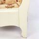 Fauteuil en bois avec des fleurs, années 80