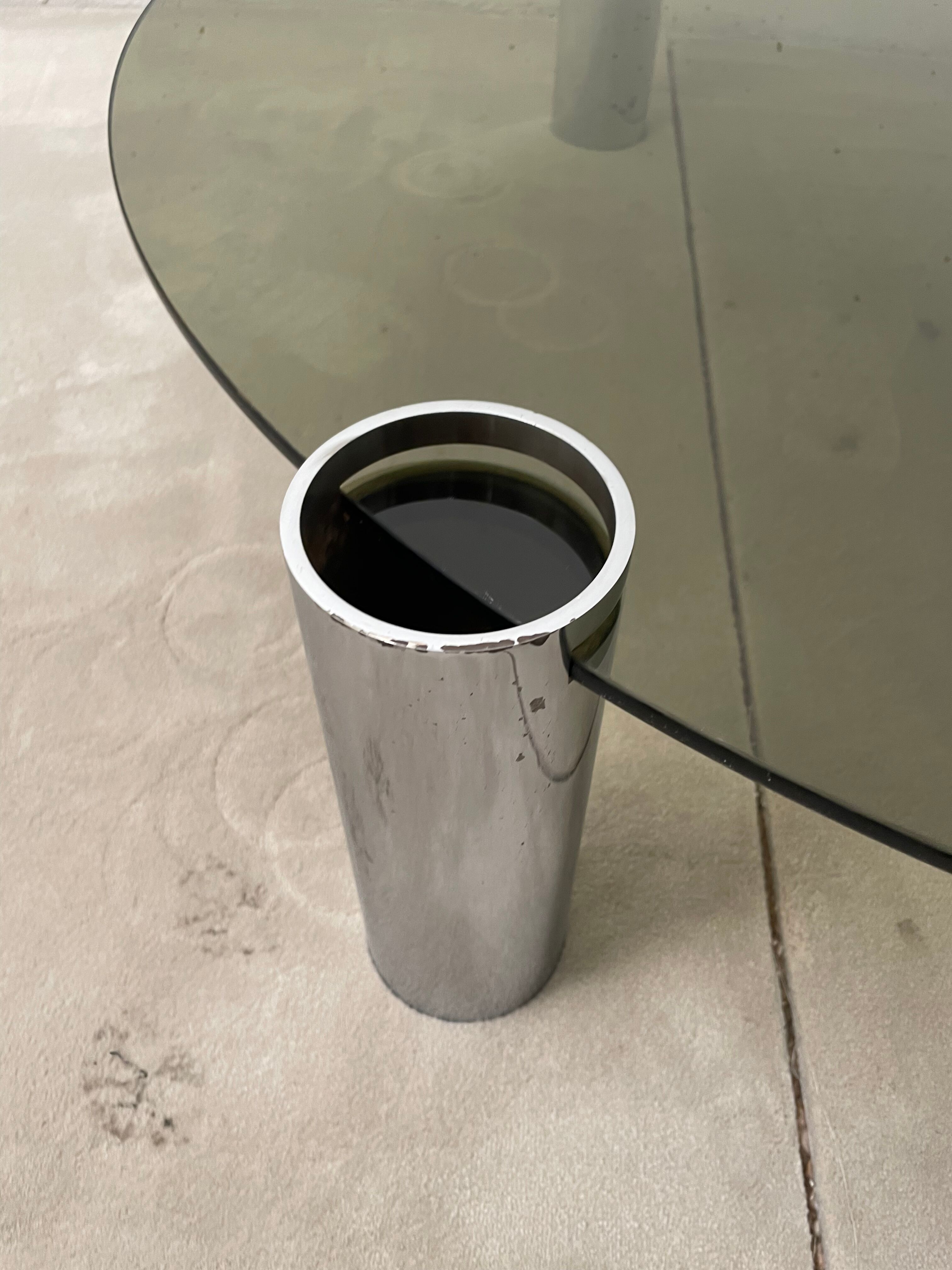 Coffee table chrome and glass 1970