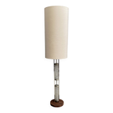 Glass base floor lamp with silk shade by Richard Essig for Besigheim 1970s