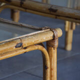 Set of eighteen rattan coffee tables 1950'