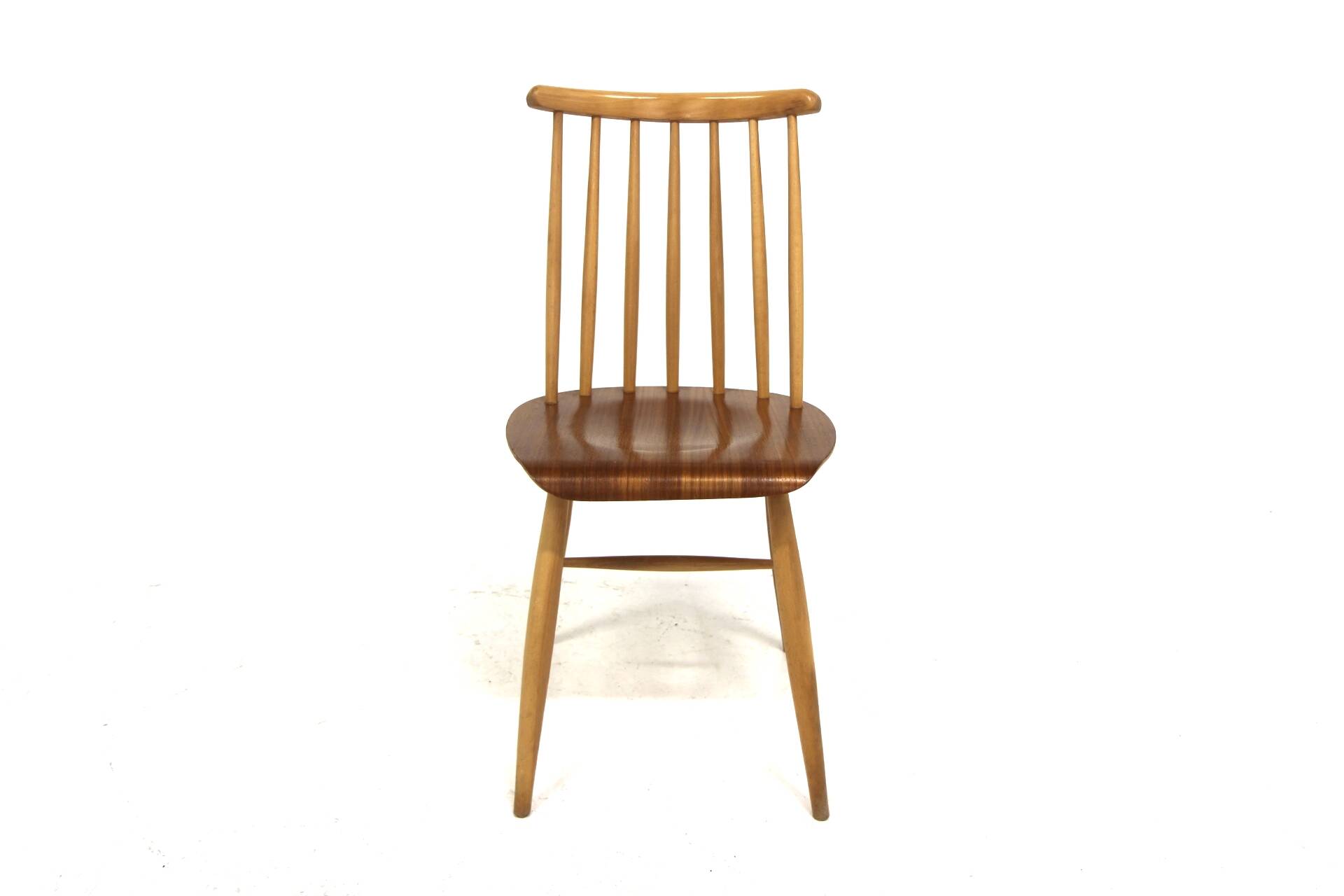 Set of 4 Scandinavian "Pinnstol" beech chairs, Sweden, 1960