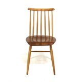 Set of 4 Scandinavian "Pinnstol" beech chairs, Sweden, 1960