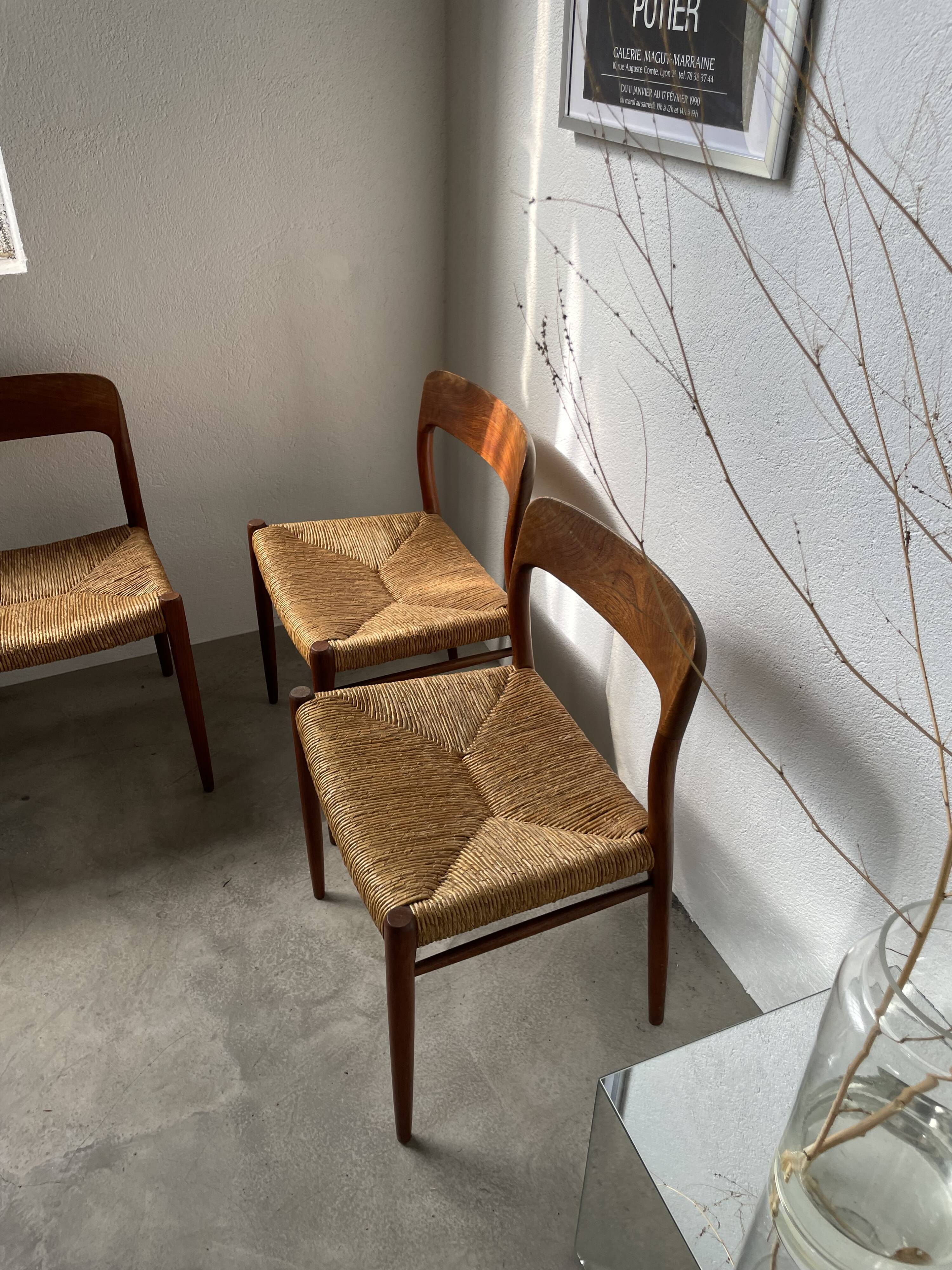Model 75 straw chairs Niels O. Moller 1950