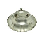 Art Deco platter, silver, Poland, 1950s.