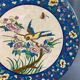 Large circular earthenware dish from Louvière with Longwy style bird decoration