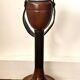 Wood and leather standing ashtray 1970